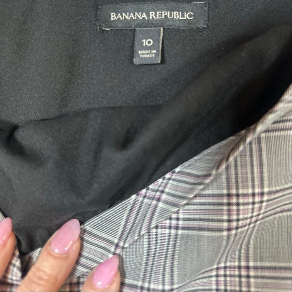 Banana Republic Mini Skirt Black Plaid Size 10 - Picture 4 of 5
